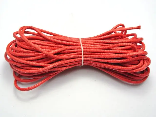 Выдерживающие погружение до 30 метров красного цвета из вощеного хлопка Бисероплетение нитка 2 мм Ювелирная цепочка