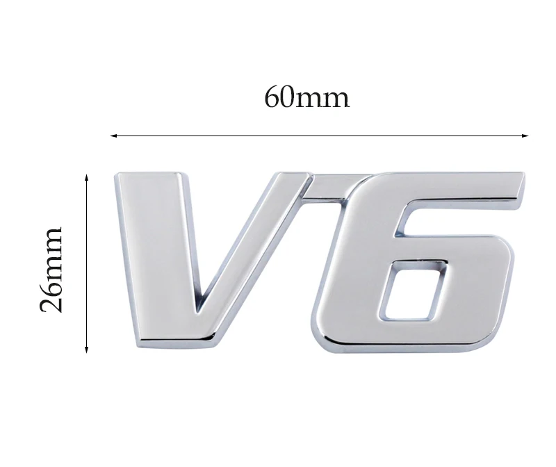 3D металлическая V6 буква хромированная Автомобильная наклейка эмблема авто украшение для Toyota eiz Crown для Chrysler Pentastar для Renault latitude
