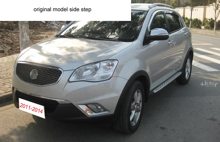 Боковая подножка nerf bar для Ssangyong Korando C 2011 2014 2019 матовый авиационный алюминиевый
