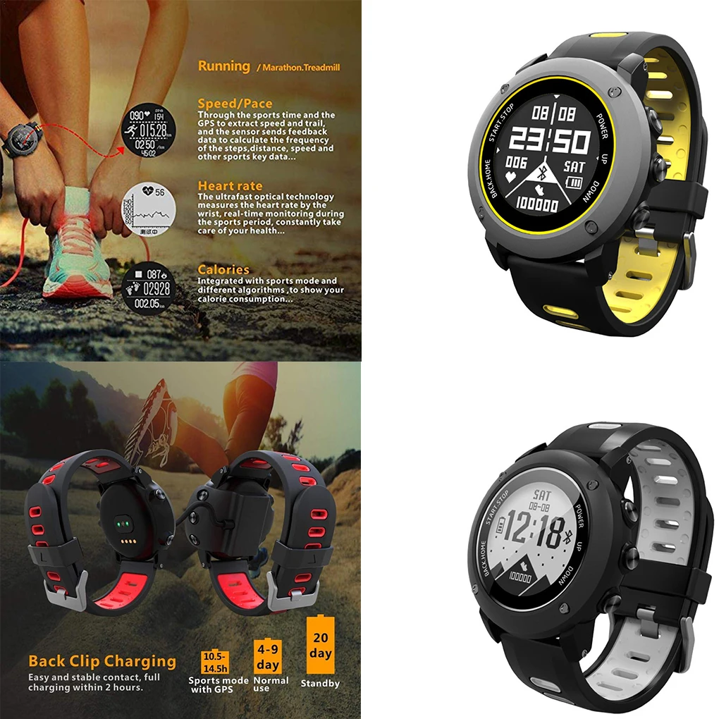 Elenxs gps водонепроницаемые уличные спортивные часы для бега верховой езды Многофункциональные Интеллектуальные часы UW90 Bluetooth наручные часы