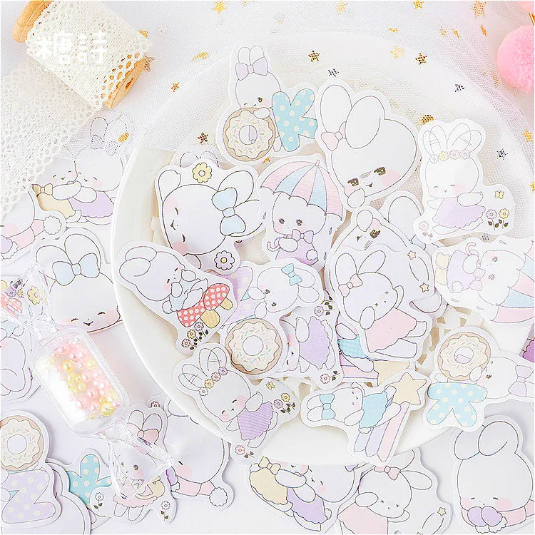 

45pcs/Set Soft Rabbit Bookmarks Fresh Cute Books Marker Of Page Student Stationery School Office Supply