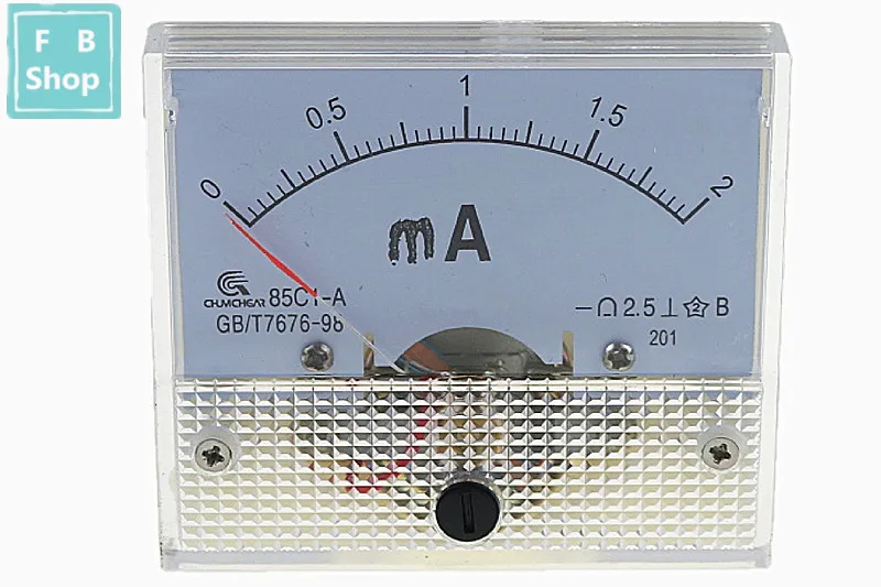 1 шт. 85C1-mA 1mA 2mA 3mA 5mA 10mA 20mA DC стрелочный Амперметр 85C1 серии аналоговая AMP метр 64*56 мм