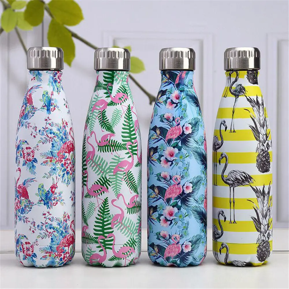 

Flamingo Marble BPA free Water Bottle Stainless Steel Beer Tea Coffee Thermos Bottle Travel Hiking Sport Vacuum Insulated Cup