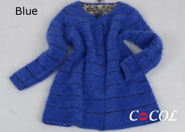 Новые оригинальные норки кашемировое пальто для женщин с длинным настоящий норковый кашемировый свитер кашемировый свитер F610 - Цвет: blue