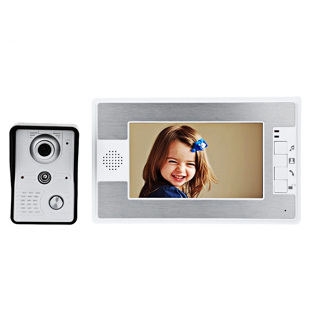 

Fimei 7 Inches Doorbell TFT Screen Hands Free Video Interphone Doorbell Intercom Door Bell Infrared Night Vision EU Plug