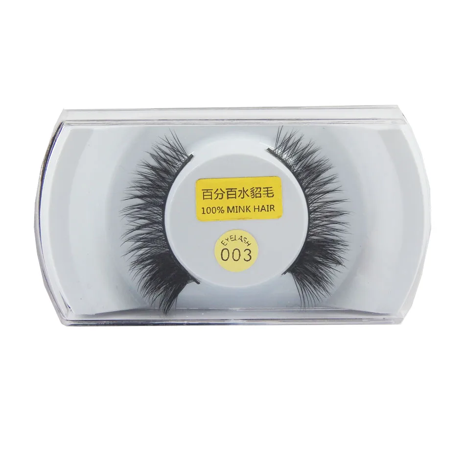 

1 Pair Handmade Natural Long Mink False Eyelashes Messy Winged Eyelash for Beauty Makeup-EMH003