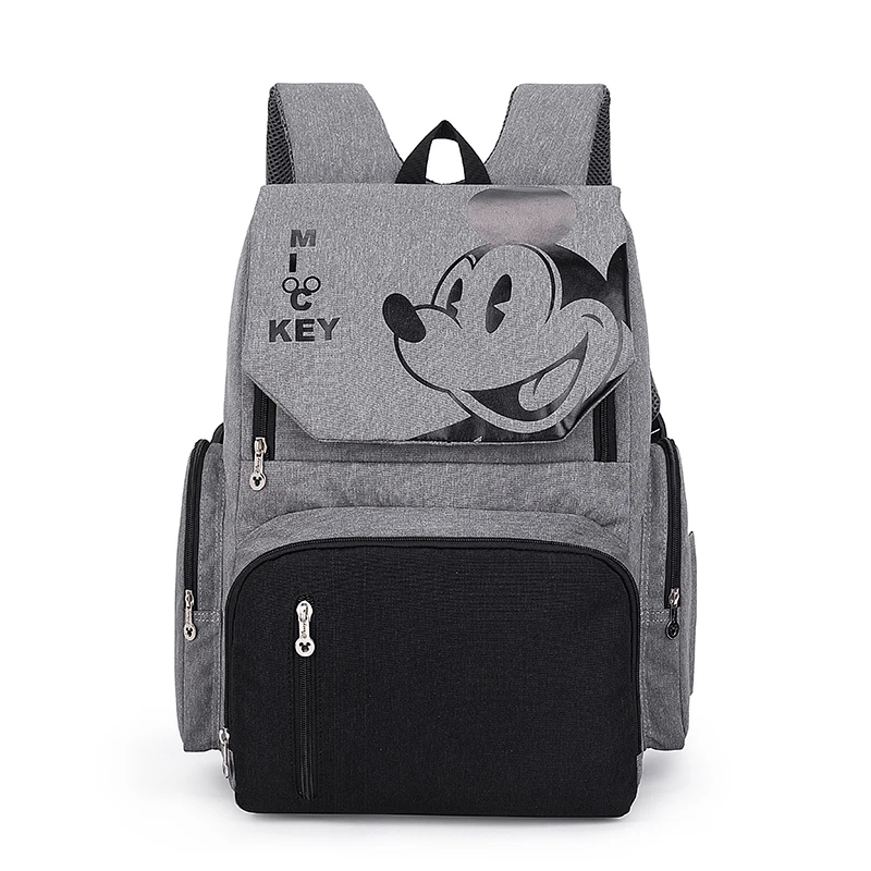 

Newest Disney Mommy Diaper Backpack Thermal Insulation Nappy Bag travel bags with Stroller hooks changing pad USB heater DPB48