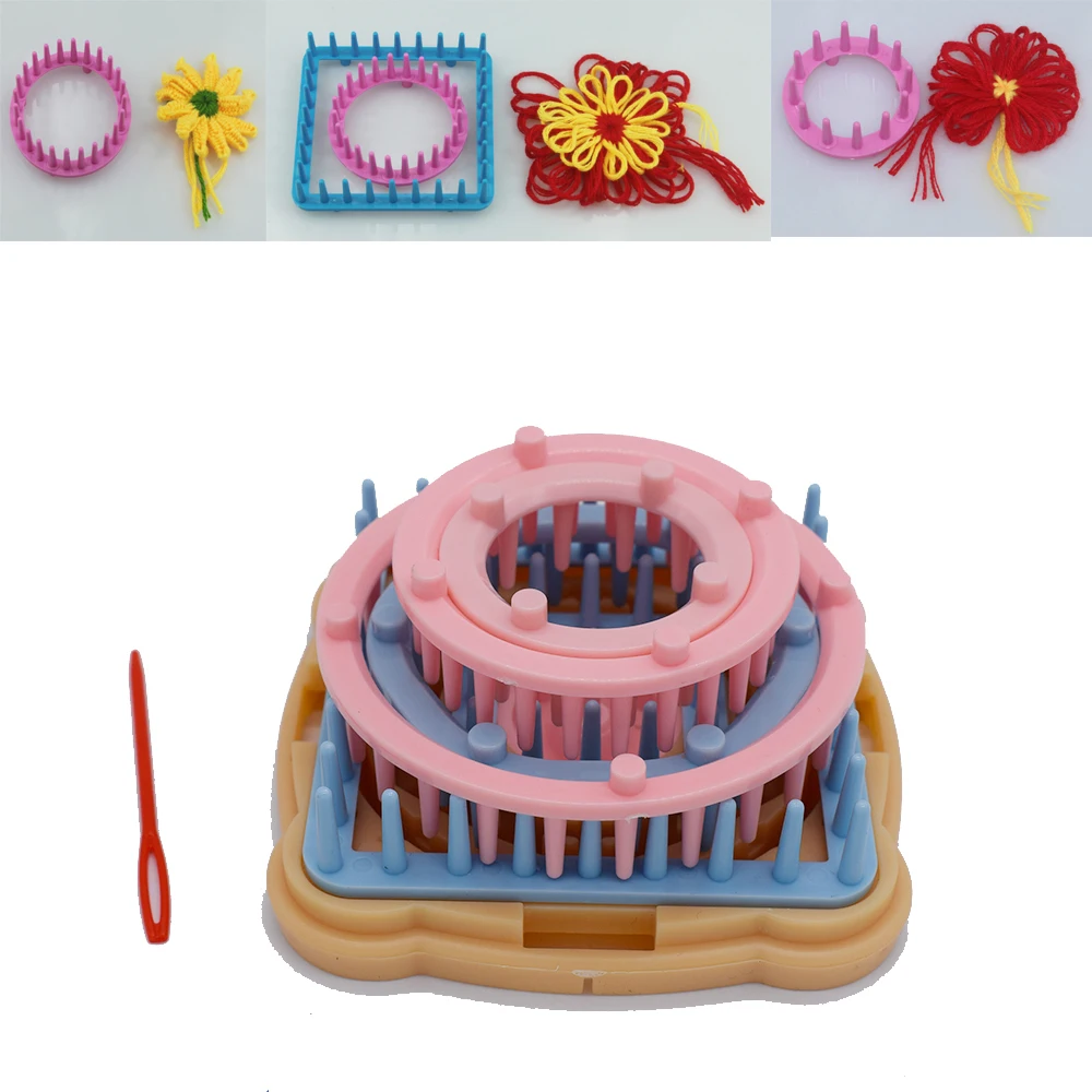 

9pcs Weaving Knitting Loom Wool Yarn Flower Maker DIY Handmade Scarft Crochet Knitting Tools telares para tejer lana