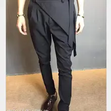 27-44 новые модные повседневные мужские стильные брюки личность неосновные юбки плюс размер шаровары певица костюмы