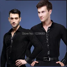 Новинка; большие размеры; Черный вальс; топ для латинских танцев; мужские рубашки для латинских танцев; Мужская рубашка для бальных танцев