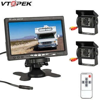 7 TFT LCD Color HD Screen Monitor for Car CCTV Reverse Rear View Backup Camera headrest monitor Night Vision Rearview podofo 2 x backup camera 18 ir led night vision waterproof rearview reverse back up camera 7 lcd rear view monitor for truck