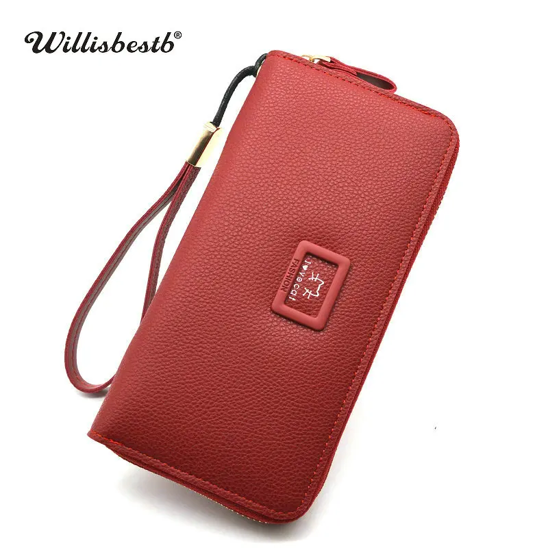 

New Women Purses Female Famous Brand Wallets Woman Long Zipper Purse Lady Luxury Wallet Leather Card Holder Portefeuille femme
