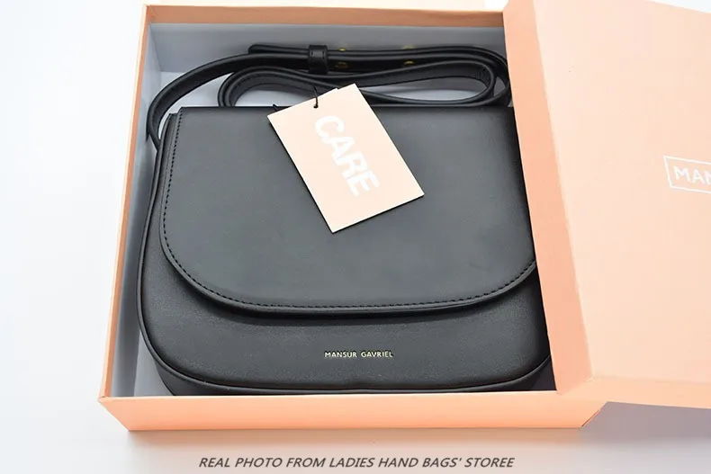 Mansur Gavriel brand genuine leather mini small crossbody bags for women fashion saddle for girls messenger bags frauen designer