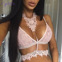 TryMeOn женские короткие топы Крест лифчик цветочный бюстгальтер без косточек кружева белые майки Спагетти ремни пуловер Топ