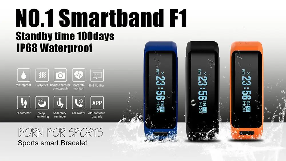 NO.1 F1 Smart band PK XIAOMI MI BAND 2 (8)