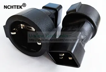 

NCHTEK IEC 320 C20 Male to CEE7/7 European Female Power Adapter, C20 to EU Female Adapter/Free Shipping/5PCS