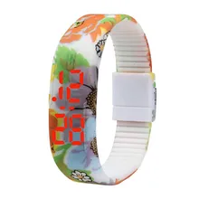 Ladies Sports Watches Ultra Thin LED Cool Sports Silicone Bracelet Watch Fashion Casual Flower Digital Wristwatches Wholesale C6