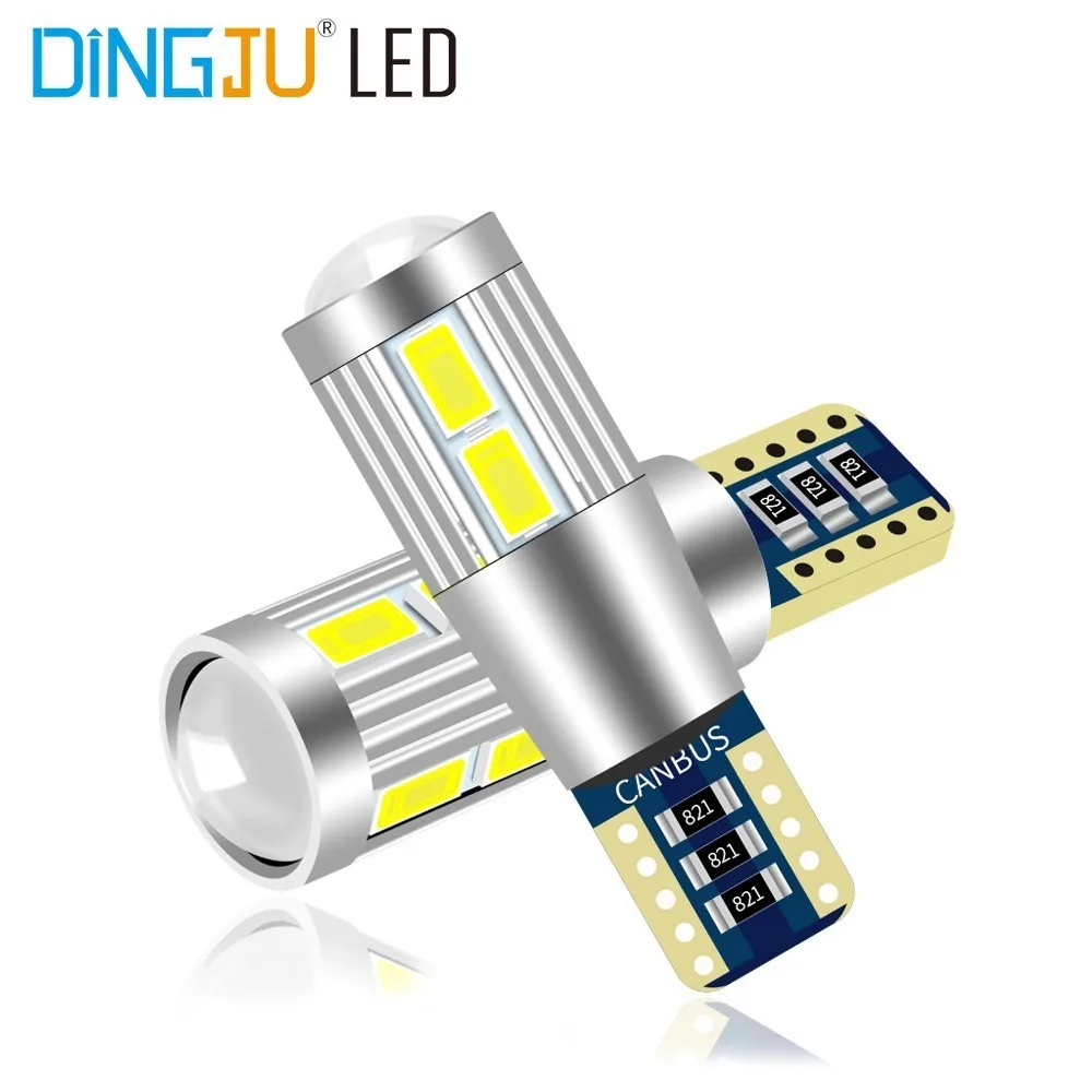 2 шт. T10 10SMD 5730 светодиодный автомобильные Габаритные фонари W5W 501 10SMD 5730 светодиодный автомобиль авто габаритный фонарь парковочная лампа Canbus без ошибок автомобиля светильник