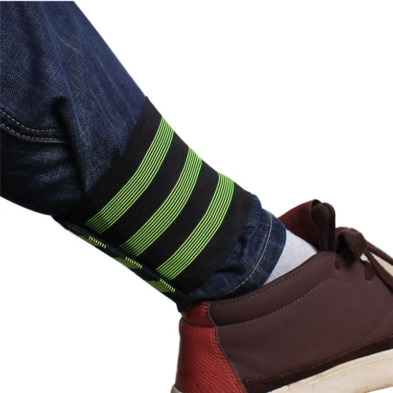 1 Pair Running Bicycle Reflective Strip Safety Pants Leg Strap Belt Easy Tie Night Warning Fixed Trousers #4A30  (6)
