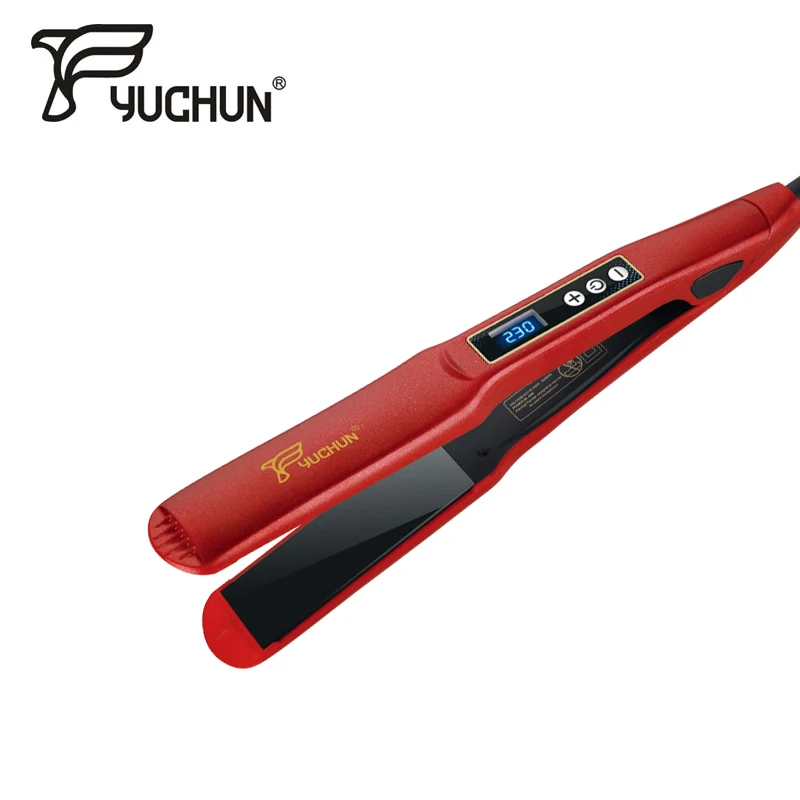 

YUCHUN Digital Electric Hair Straightening Comb Brush 2 in 1 Hair Straightener and Curler Corrugation Tools Hair Flat Iron