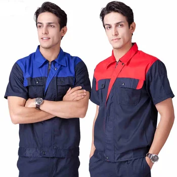 

(10 set-Shirt&Pant) blue warehouse worker uniform The work suit male labor service Worker Short Sleeve Uniform