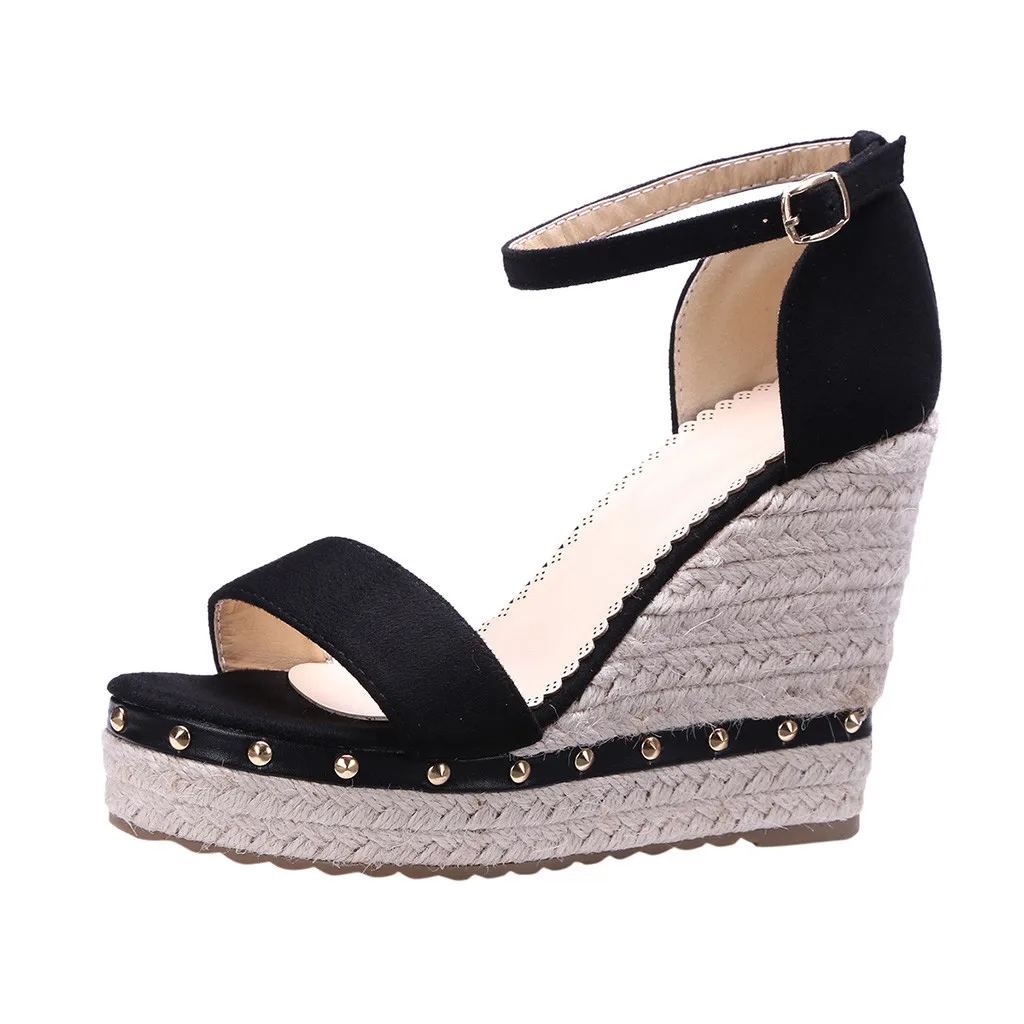 

Summer luxury sandal women buty damskie Open Toe Wedges Thick Bottom Straps Buckle Shoes Roman Sandals zapatos de mujer %40