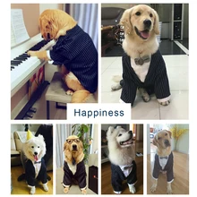 HELLOMOON Large dog clothing big dog striped bow tie suit golden wool huskies clothes dog clothes large dog summer clothes HELLOMOON Large dog clothing big dog striped bow tie suit golden wool huskies clothes dog clothes large dog summer clothes