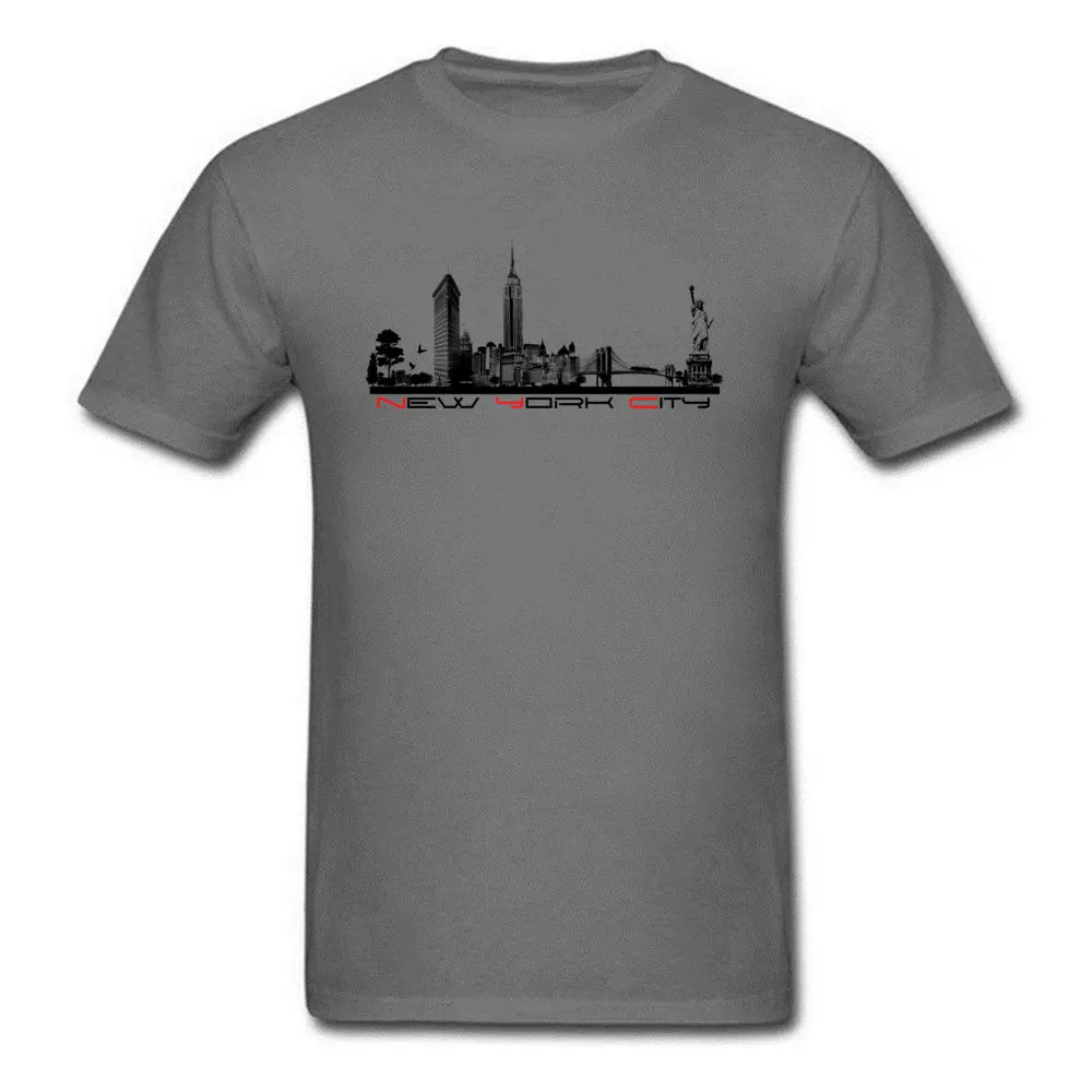 New York City skyline Comics Tops Tees Short Sleeve for Men 100% Cotton Summer Crewneck Tshirts Gift Tee Shirt Faddish New York City skyline carbon