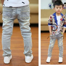 DIIMUU; Детские обтягивающие джинсы; джинсовые штаны для мальчиков; повседневные брюки для подростков; детская одежда с карманами; на молнии; весенние эластичные длинные штаны