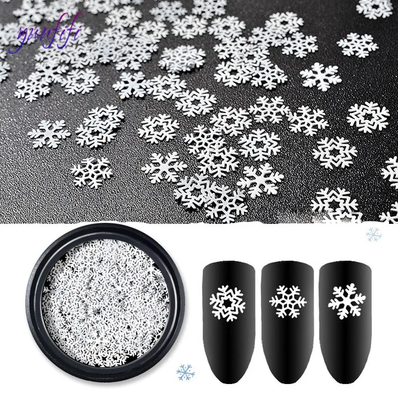 

New ultra-thin white Christmas snowflake sequins nail Art jewelry snowflake computer film 12g