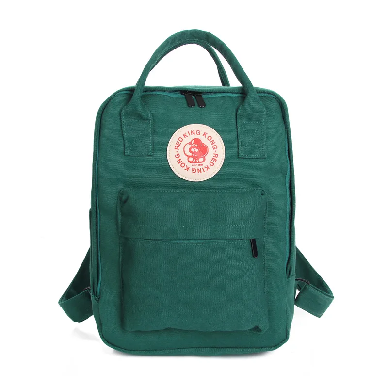 Canvas Backpacks Multifunctional Women Backpacks School Bags for Girls Student Book Bag Schoolbag Dark Green