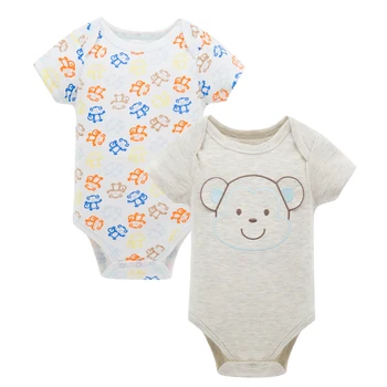 

Kavkas Baby Girls Boys Bodysuit 2 pcs/lot Cartoon Patchwork Short Sleeve Cotton Baby Clothes Newborn 0-9 months Infant Body