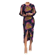 

2018 Fashion African Dresses For Women Dashiki Summer Dress Bazin Riche Fabric African Print Dashiki Cotton Dresses