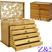 Клеверс шесть больших пространств деревянная коробка для хранения ювелирных изделий Подарочная коробка для демонстрации ювелирных изделий Подарочная коробка для ювелирных изделий деревянная упаковочная шкатулка