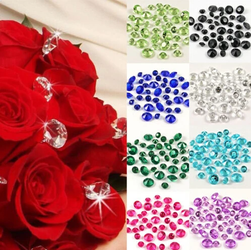 Trimming Shop Rosa Fucsia 2000pcs Bling Diamante Mesa Boda Relleno Acrílico Cristales Pedrería Confeti Para Centro De Novia Ducha Fiesta Cumpleaños Decoración Jarrón Cuentas, 4.5mm