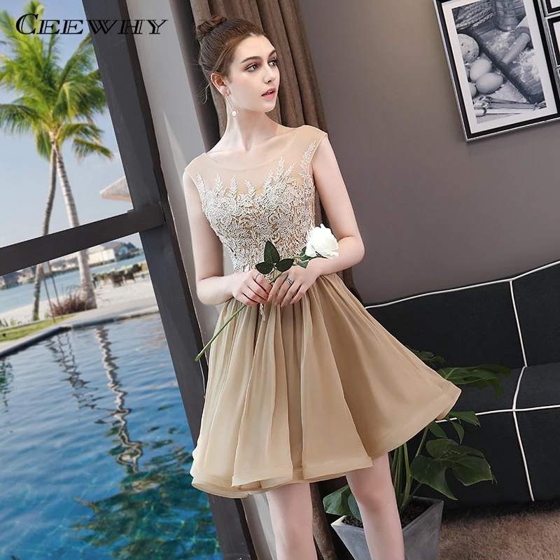 

CEEWHY Open Back Short Robe De Cocktail Dresses Summer Vestidos Coctel Mujer Graduation Homecoming Dresses Mezuniyet Elbiseleri