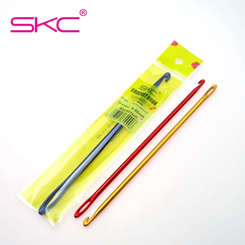 

SKC 1pc High Quality 16.5cm Afghan Tunisian Aluminium Crochet Hook Set Knitting Needle Hand Knit Tool With Big Eye