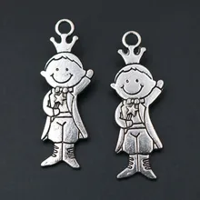 

6pcs Antique Silver Color Happy Prince Pendant Fairy Tale White Horse Prince Charms DIY Necklace Jewelry Metal Accessories A501