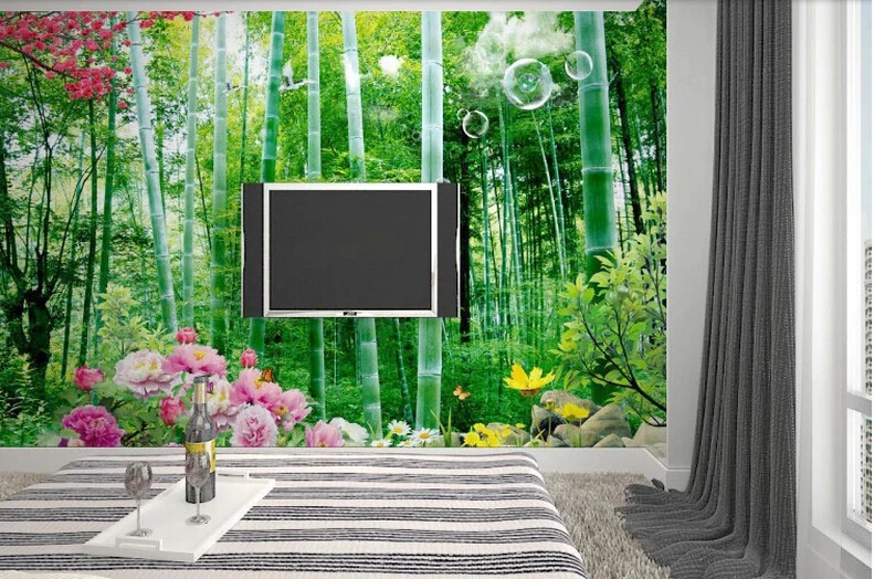 2016 new customize size 3d stereoscopic bamboo sofa living room tv backdrop wallpaper bedroom wallpaper adhesive wall covering in wallpapers from home