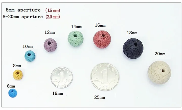 2  6-16mm Volcanic Stone Beads Aromatherapy Colored Glossy Scrub Diy Handmade Loose Beads For Necklace Bracelet Diy Jewelry Making