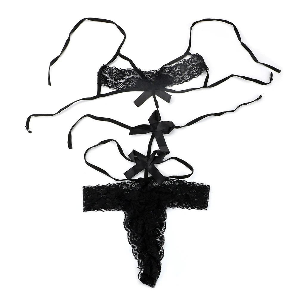 NIKOANA Babydoll пижамы интимные игрушки для женщин Экзотическая одежда кружевное платье с бантом сексуальное нижнее белье Ночное белье стринги Эротическое белье