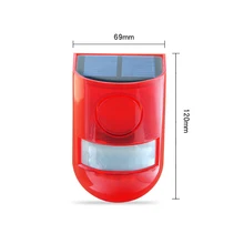 Солнечная звуковая и световая сигнализация датчик движения 110 децибелы сирена звуковое оповещение Предупреждение стробоскоп охранная сигнализация для фермы вилла