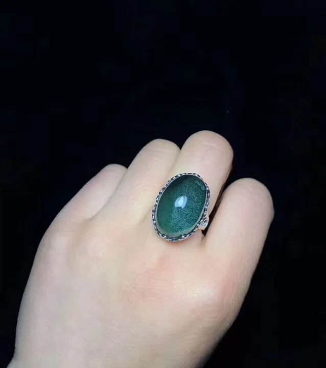 Natural Green Phantom Quartz Crystal Adjustable Ring (4)