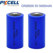 2 шт. PKCELL CR26500 CR 26500 3V 5400mAh C Размеры литий Li-MonO2 unrechargeable Батарея