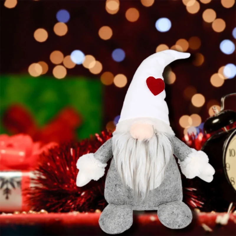 

Christmas Decor Supplies Christmas Home Decor Ornaments Nordic Spirit Decor with Love Heart Hat Cute Scandinavian Gnome Doll