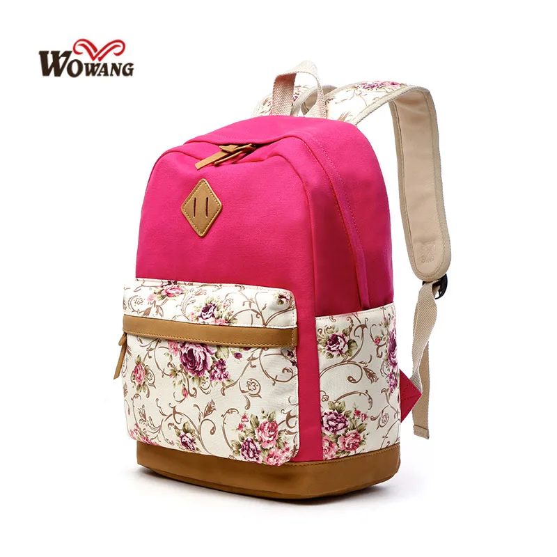 

Casual Student Canvas Women Backpack Preppy Style Sweet Girl Backpack Floral School Bag Fashion Women Travel Backpack Female