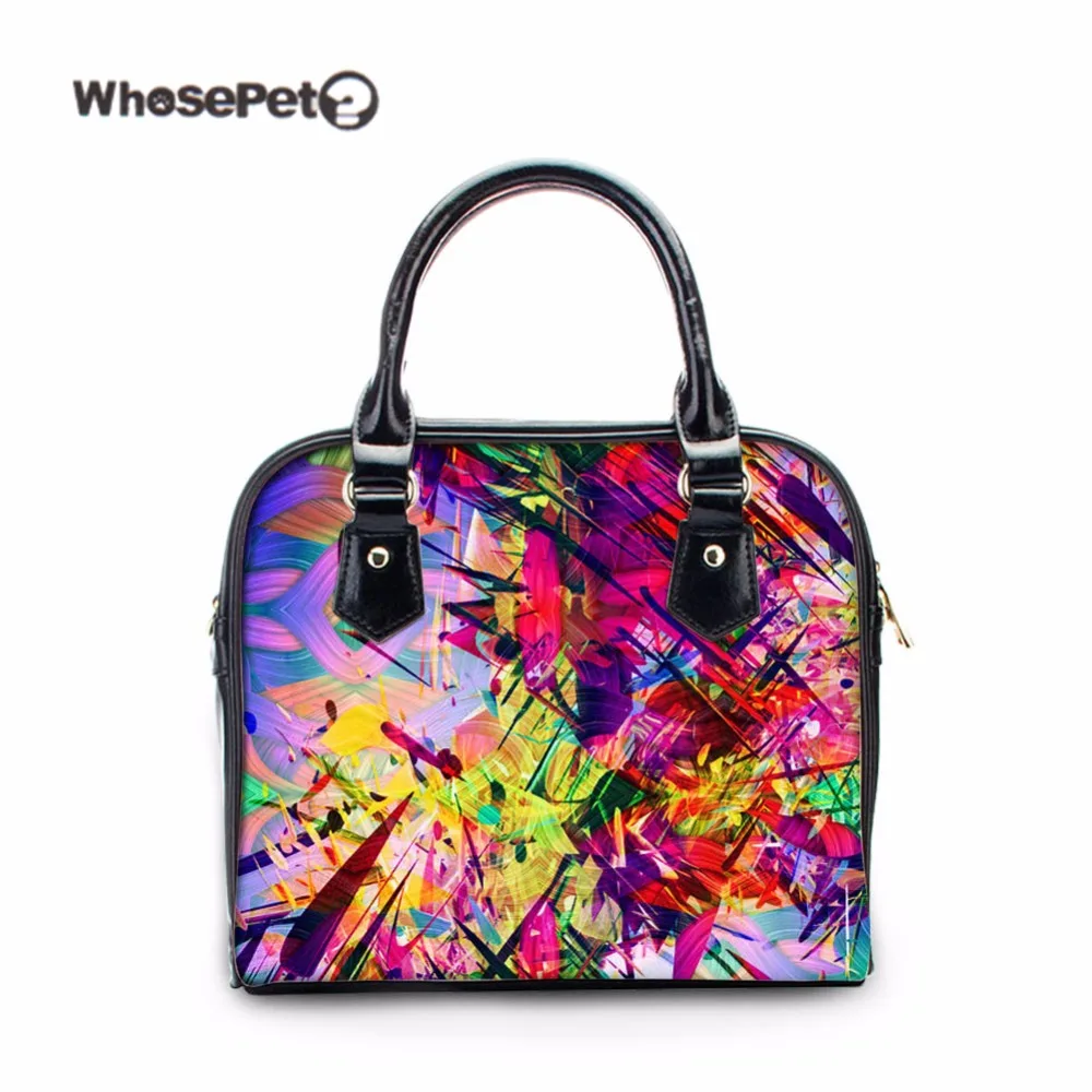 

WHOSEPET Multi-color Women Handbag Casual Tote for Girls Bowler Handbags Fashion Portable Bags Cool Ladies Purse Satchel New Bag