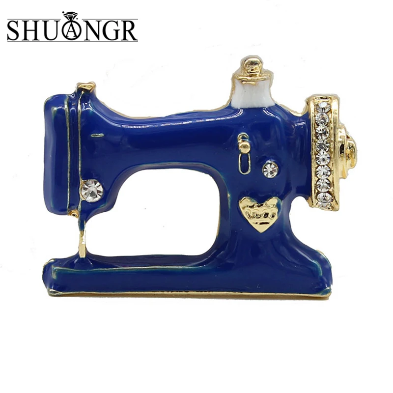 

SHUANGR Thimble Needle Thread Seamstress Sewing Machine Brooch Women Pin Brooches Enamel Pins Denim Jacket Badge Gift Jewelry