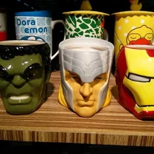 Керамическая кофейная кружка Мстители Железный человек Супермен Raytheon Человек-паук Зеленый гигантский мультфильм творческая личность чашка