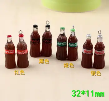 

wholesale kawaii resin Coke bottle necklace charms very cute keychain pendant necklace pendant for jewerly decoration